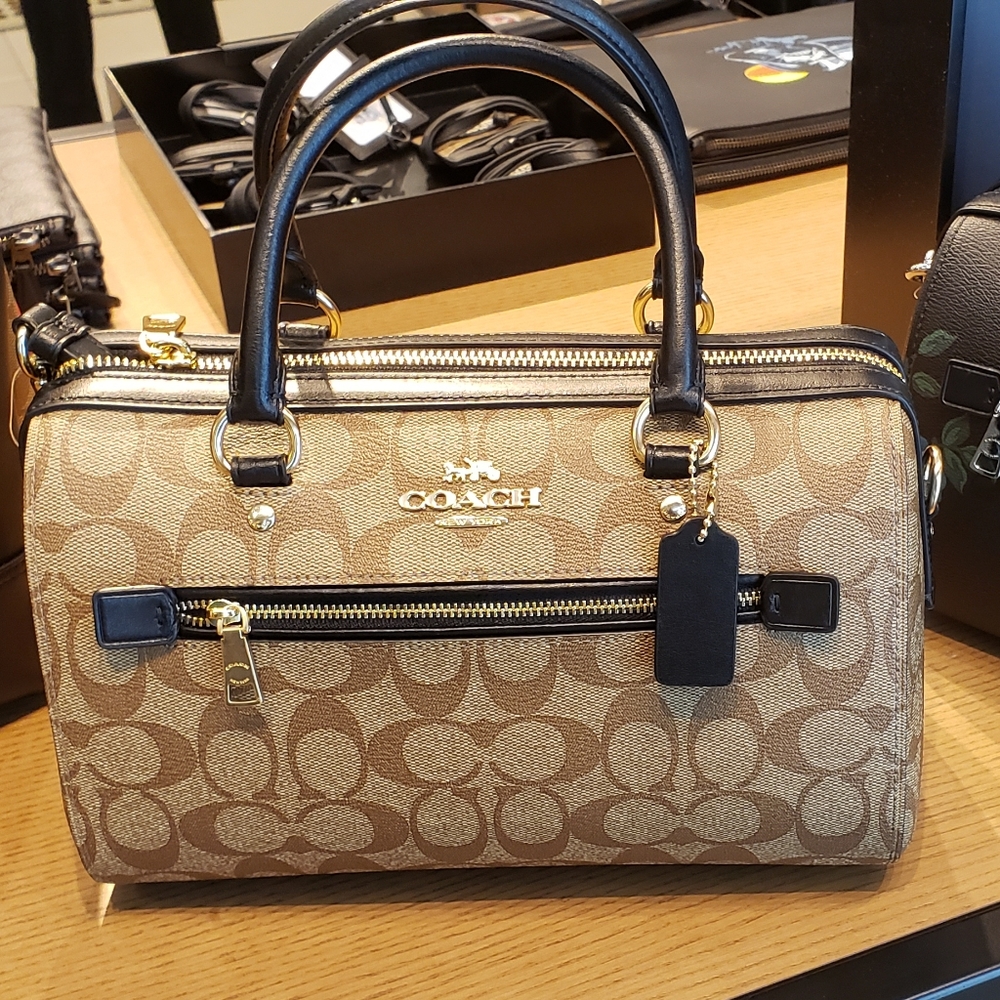 COACH CROSSGRAIN LEARHER ROWAN SATCHEL  MLTI/CLR - Picture 4 of 8
